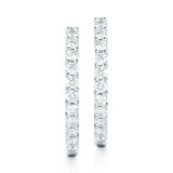 2.00ctw Round Brilliant Cut Diamond Hoop Earrings Set Inside & Out, 18ct White Gold