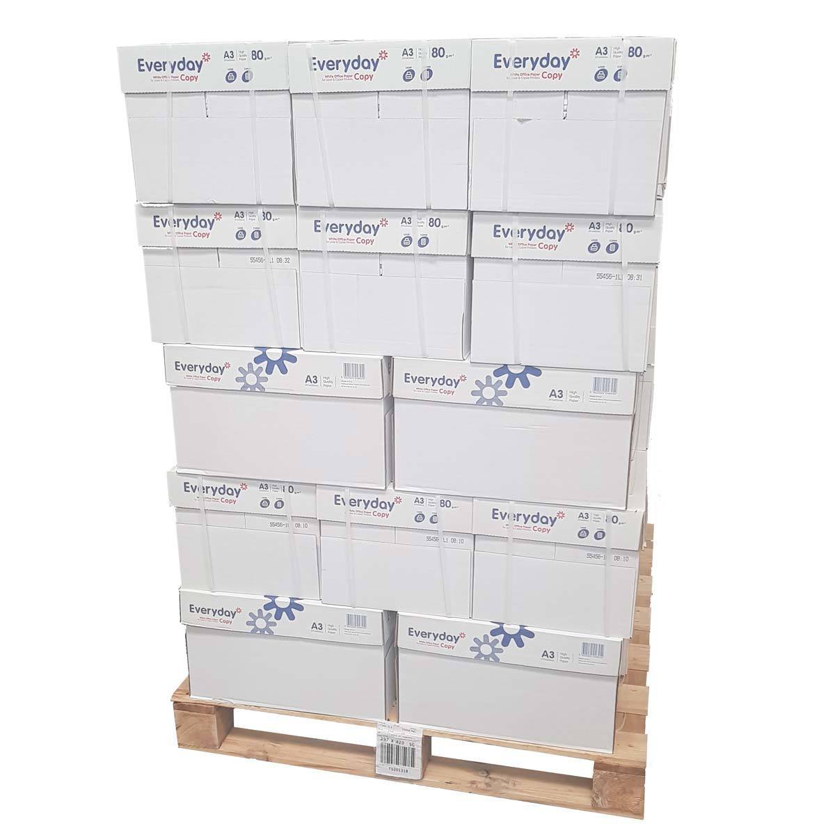 Everyday Copy A3 80gsm White Pallet of Paper - 80,000 sheets