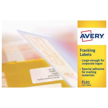 Avery Franking Labels 38.0 x 140.0mm, FL01, Pack of 1000