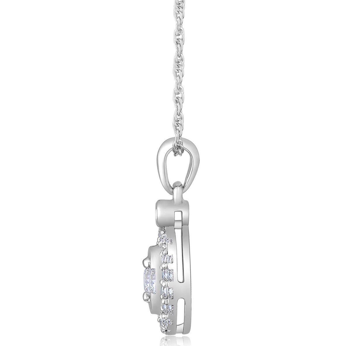 0.22ctw Round Brilliant Cut Diamond pendant, 18ct White Gold Costco UK