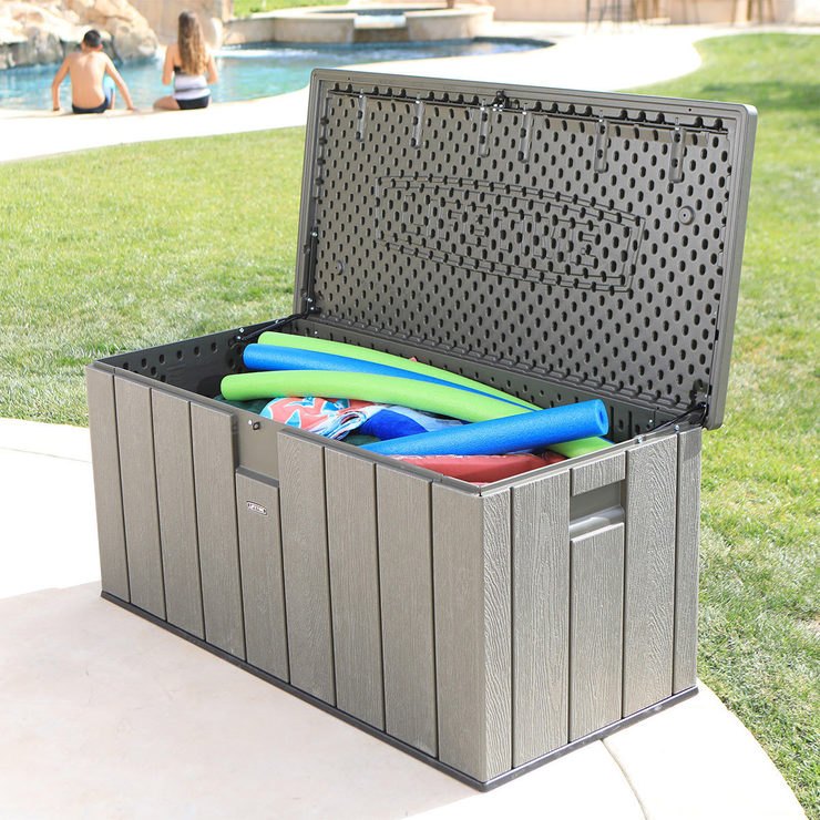 Lifetime 568 Litre Simulated Wood Look Outdoor Storage Deck Box Costco UK