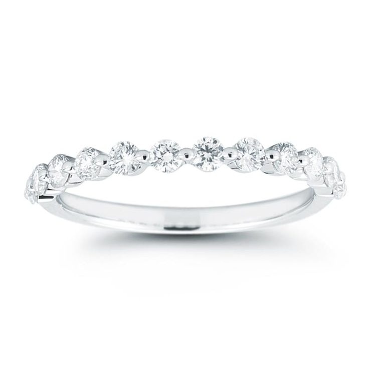 0.47ctw Round Brilliant Cut Diamond Band Ring, 18ct White Gold Costco UK