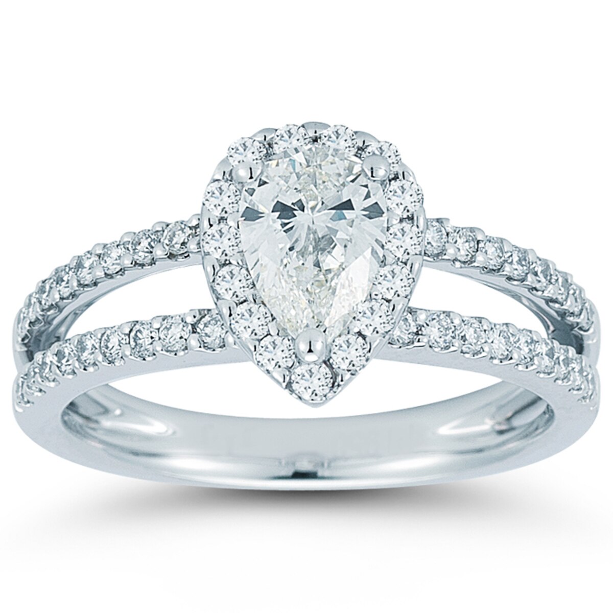 1.17ctw Pear Shape Diamond Engagement Ring, Platinum Costco UK