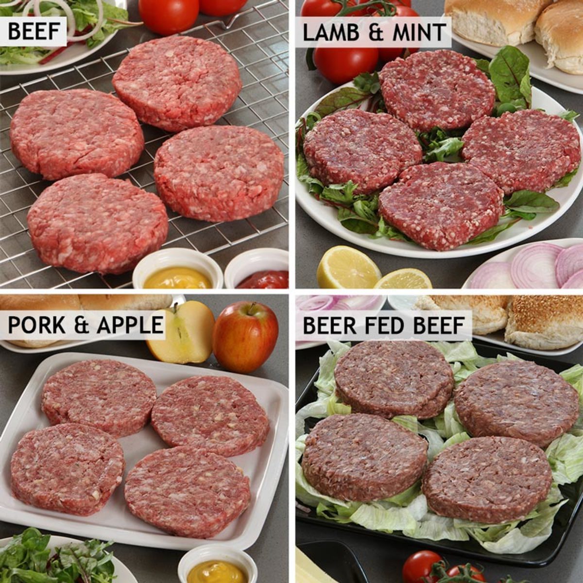Taste Tradition Mixed Burger Box, 16 x 170g (6oz) Burgers