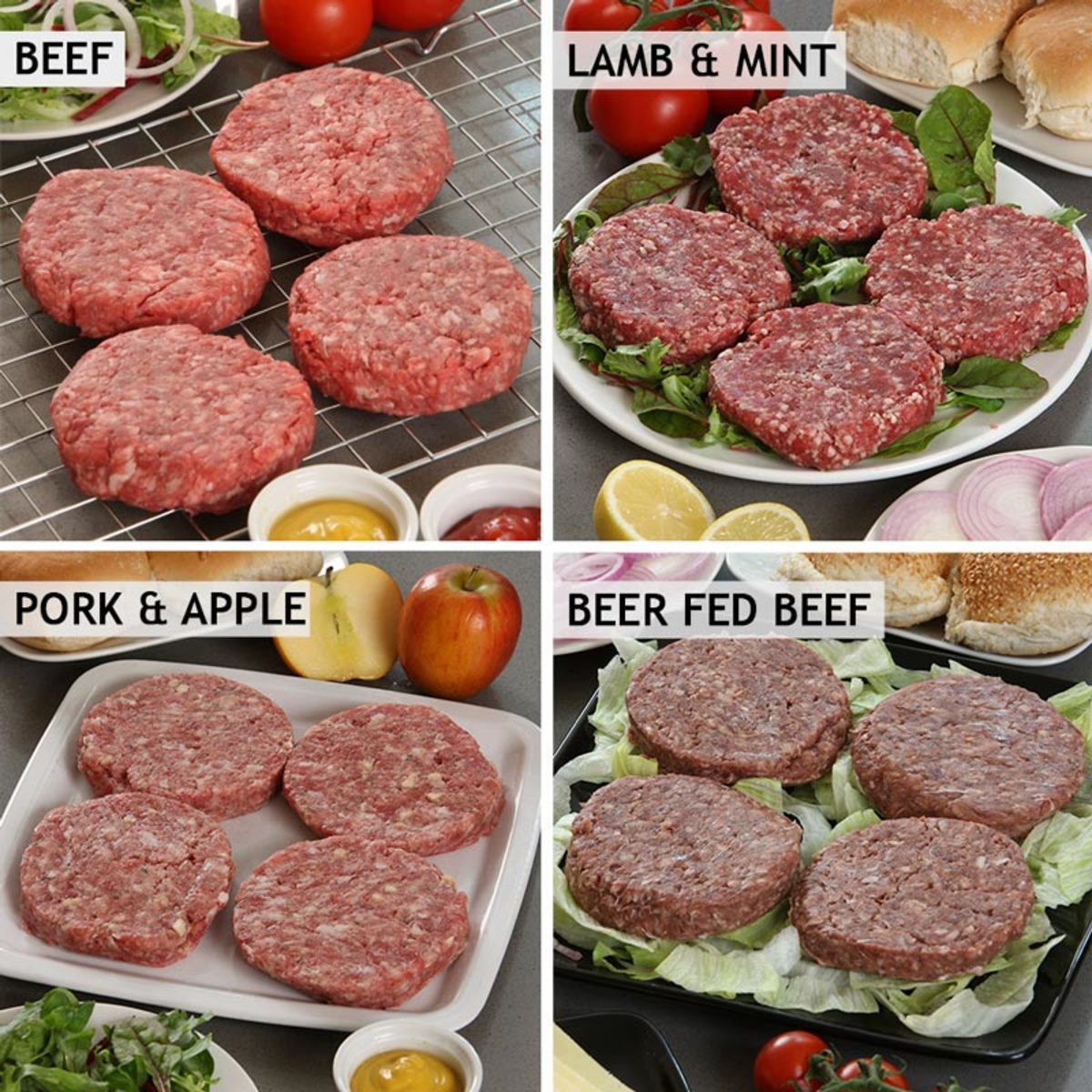 Taste Tradition Mixed Burger Box, 16 x 170g (6oz) Burgers