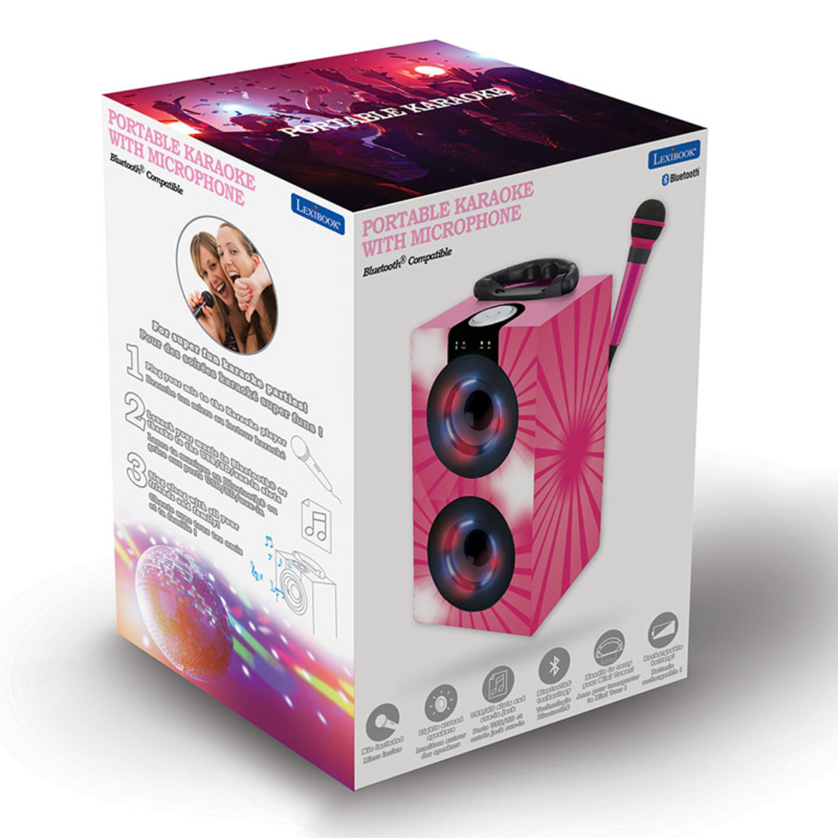 Lexibook Karaoke Machine with Microphone in Pink (8-14 Years)