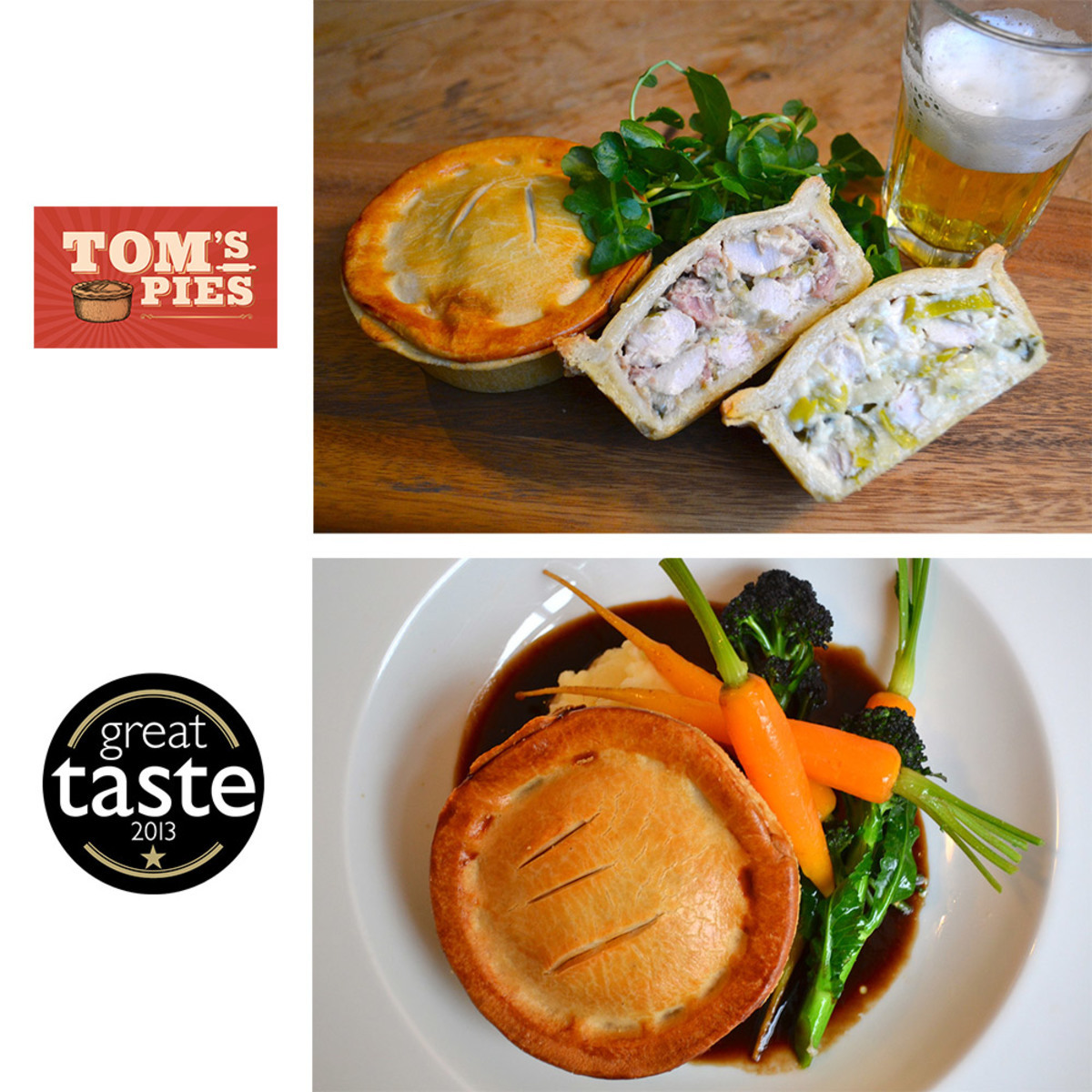 Tom's Pies Chicken Pie Selection, 12 x 260g (Serves 12 people)