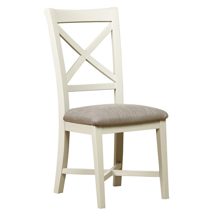 Bordeaux Painted Ivory Double Cross Back Dining Chairs, 2 Pack Costco UK