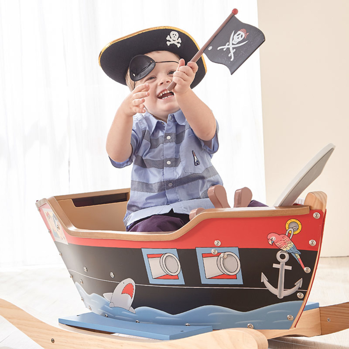 Teamson Kids Rocking Wooden Pirate Ship (3+ Years)