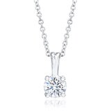 1.00ct Round Brilliant Cut Diamond Solitaire Pendant, Platinum