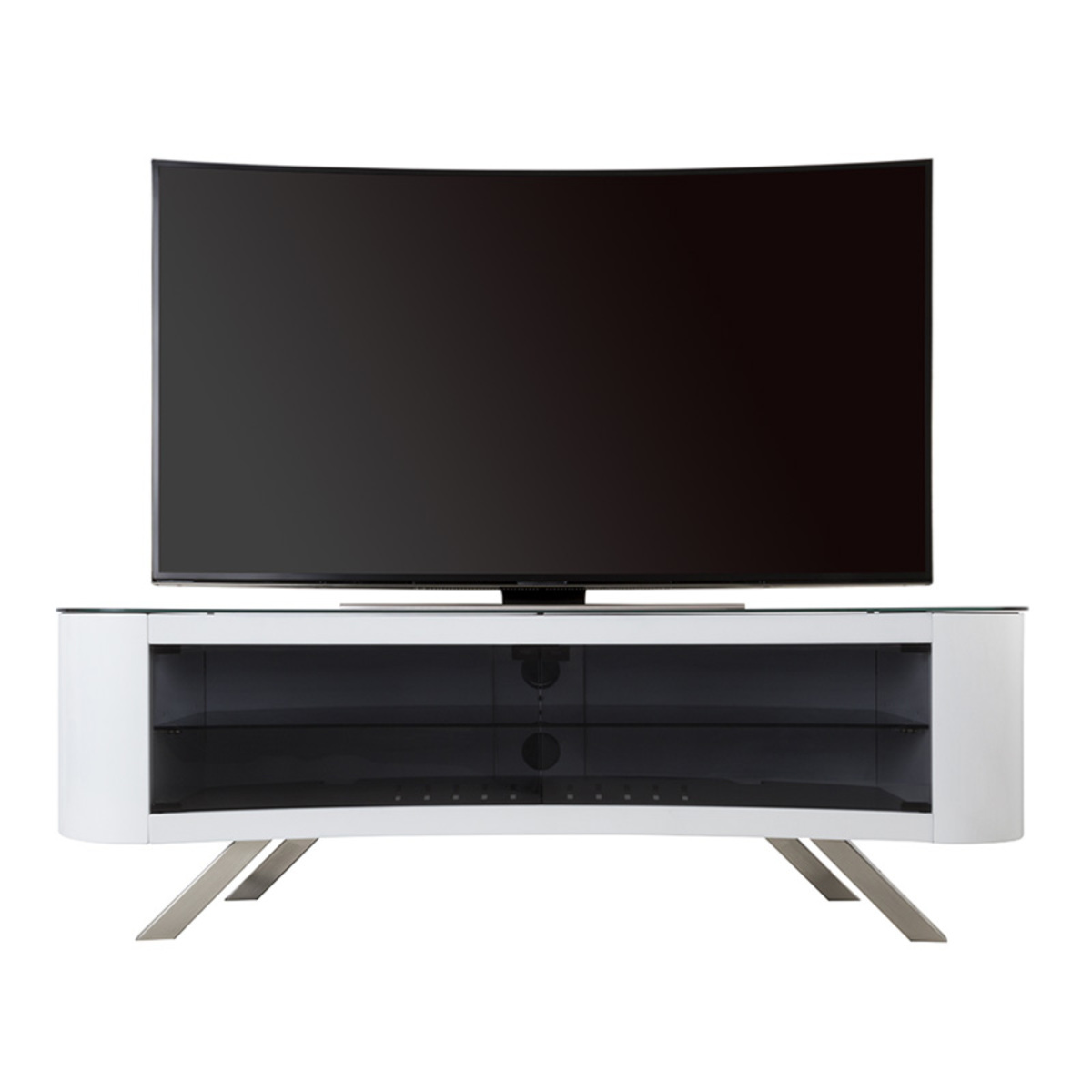 AVF Bay Affinity Curved 1500 TV Stand for TVs up to 70", Gloss White