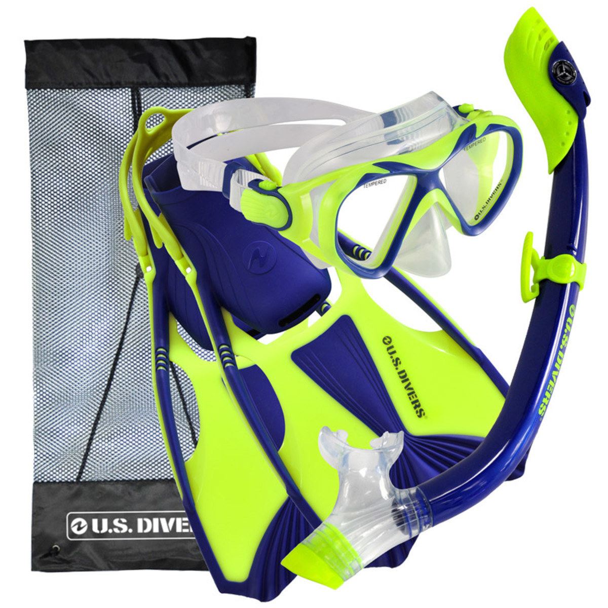 US Divers Youth Snorkel Set in Green, Large