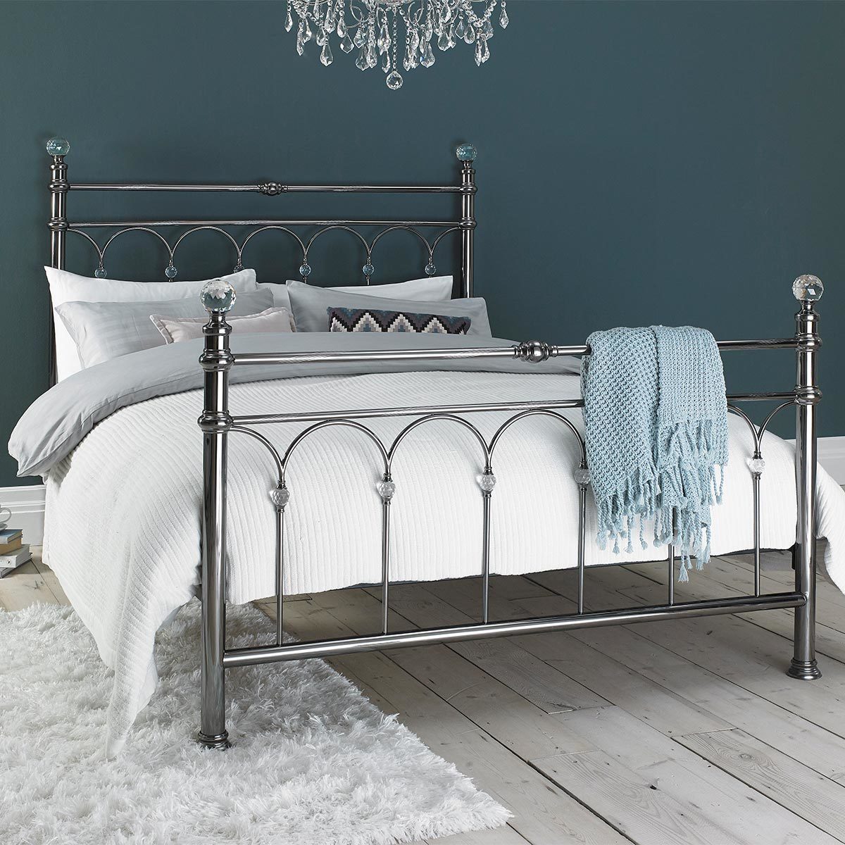 Bentley Cristina Antique Nickel Finish, What Kind Of Metal Are Bed Frames Made Of