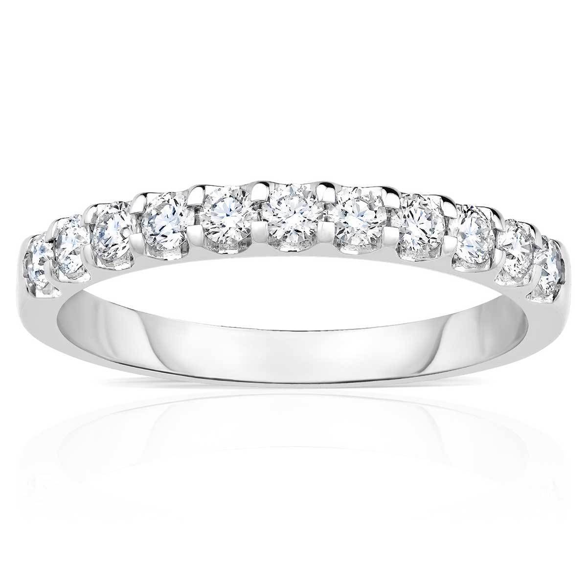 0.50ctw Round Brilliant Cut Diamond Half Eternity Ring, 18 ct White