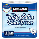 Kirkland Signature Triple Satin 3 Ply Toilet Tissue, 1,440 Rolls
