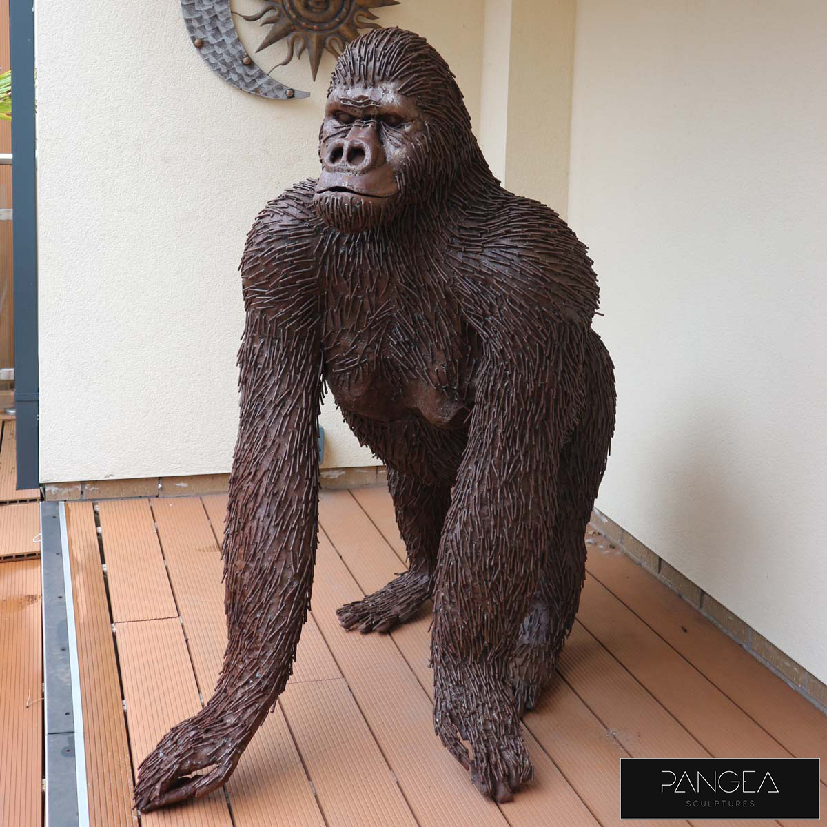 Pangea 4ft (121.9cm) Gorilla Ornamental Metal Structure - Life Size