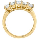 1.25ctw Princess Cut 5 Stone Diamond Ring, 18ct Yellow Gold