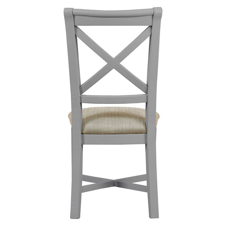 Bordeaux Painted Taupe Double Cross Back Dining Chairs, 2 Pack Costco UK