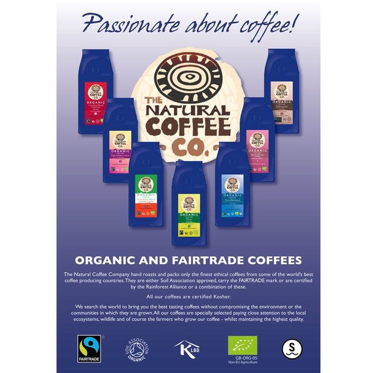 The Natural Coffee Co. Organic Dark Italian Blend Ground Coffee, 908g