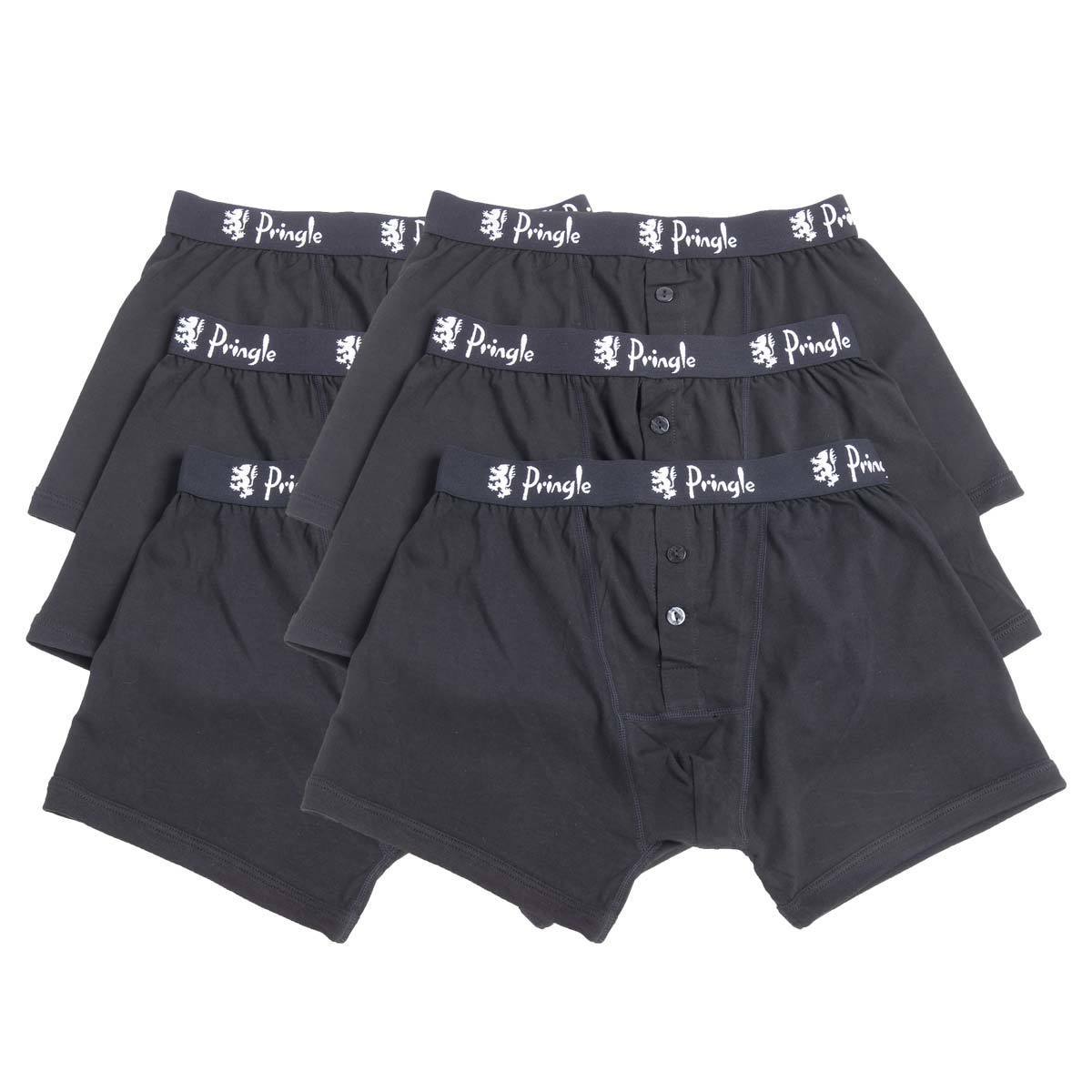 Pringle 2 x 3 - Pack William Men's Button Boxer Shorts in Black, Large