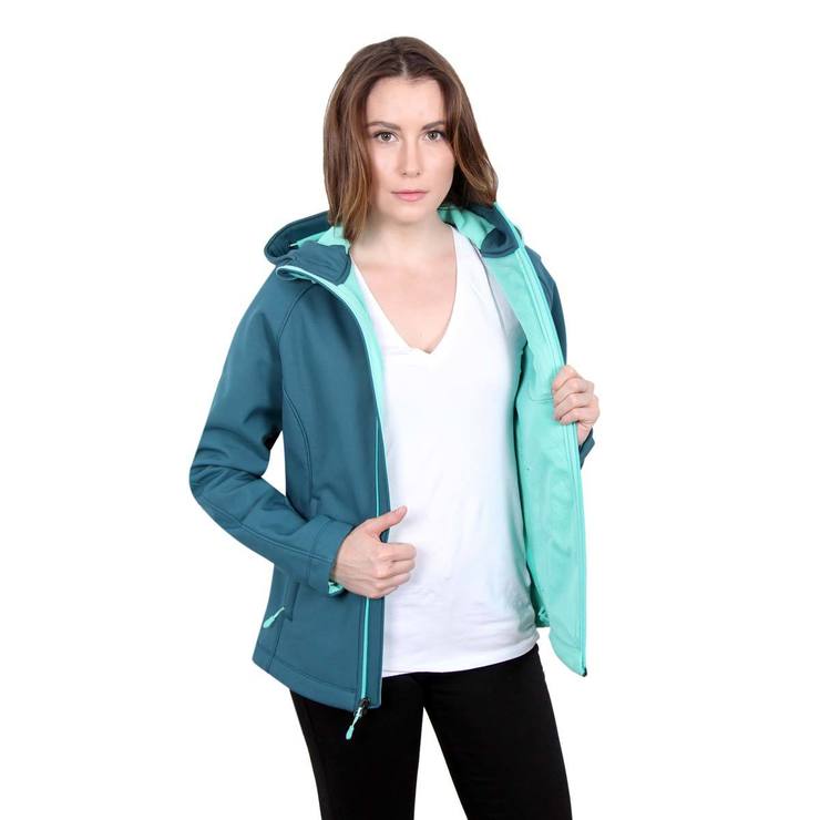 Kirkland Signature Women's Softshell Jacket, Teal Small Costco UK