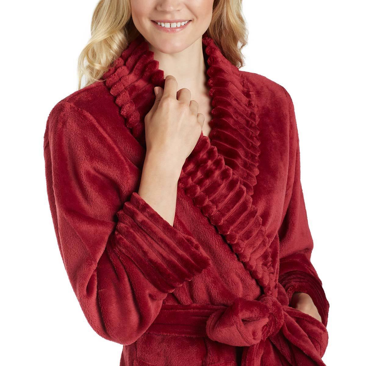 All Size Robe Costco Carole Hochman Women's Plush Robe in Cabernet, Small | Costco UK