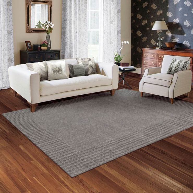 Embossed Border Rug in Grey, 175 x 114cm Costco UK