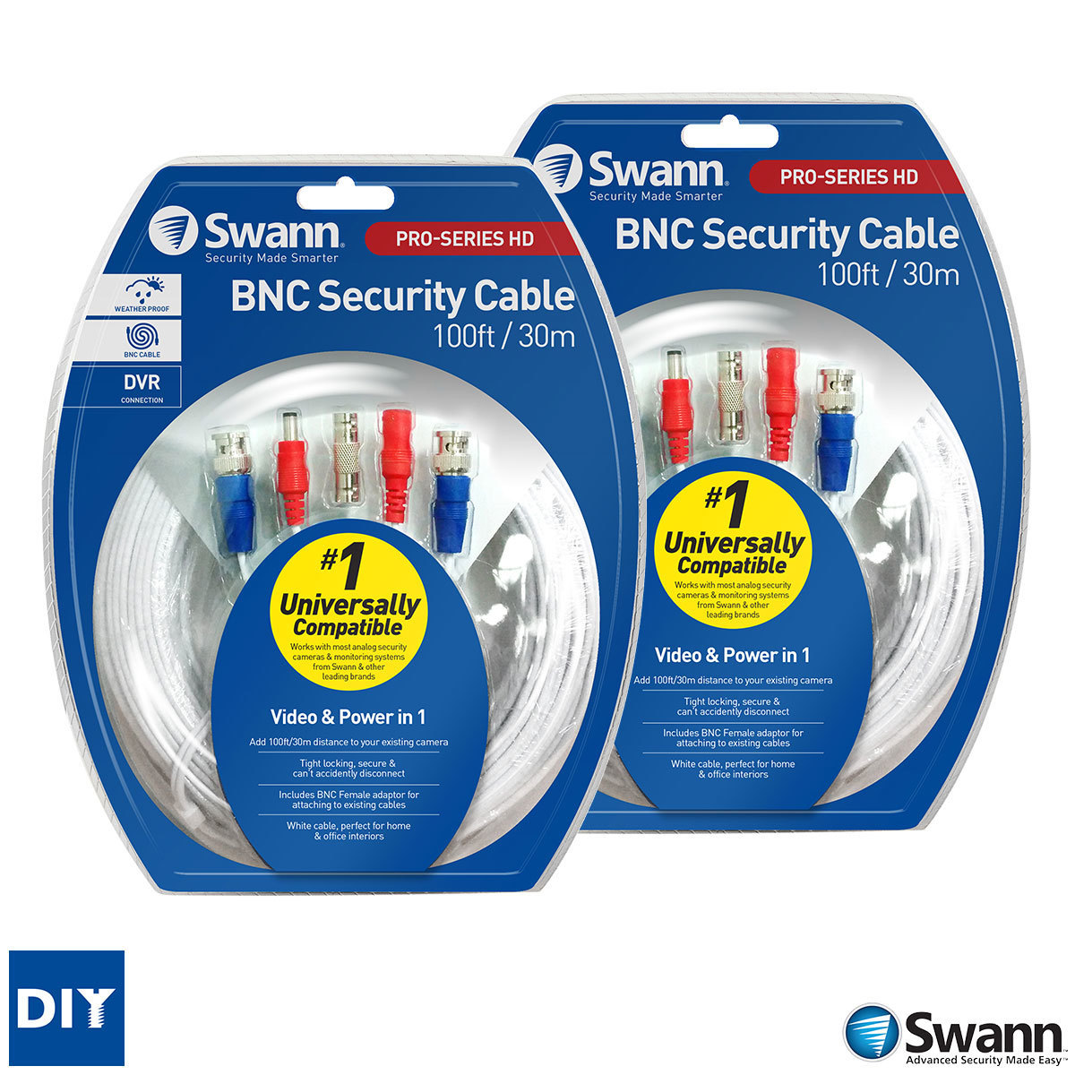 Swann 30m BNC Twin Pack Security Cables
