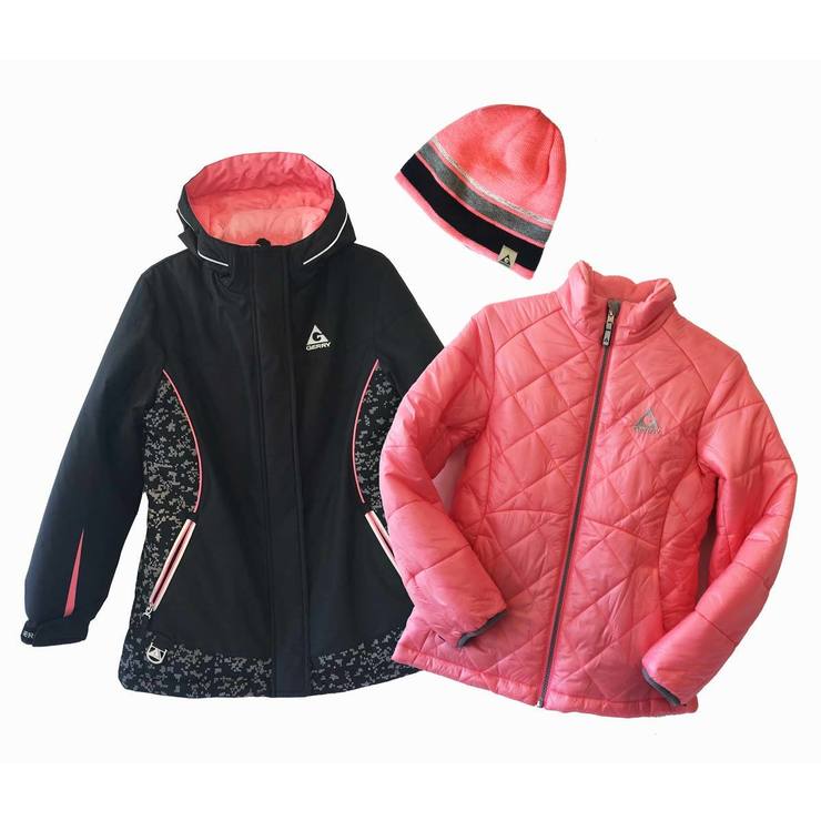 Gerry Girl's 3 in 1 Jacket in Pink and Black, Large Costco UK