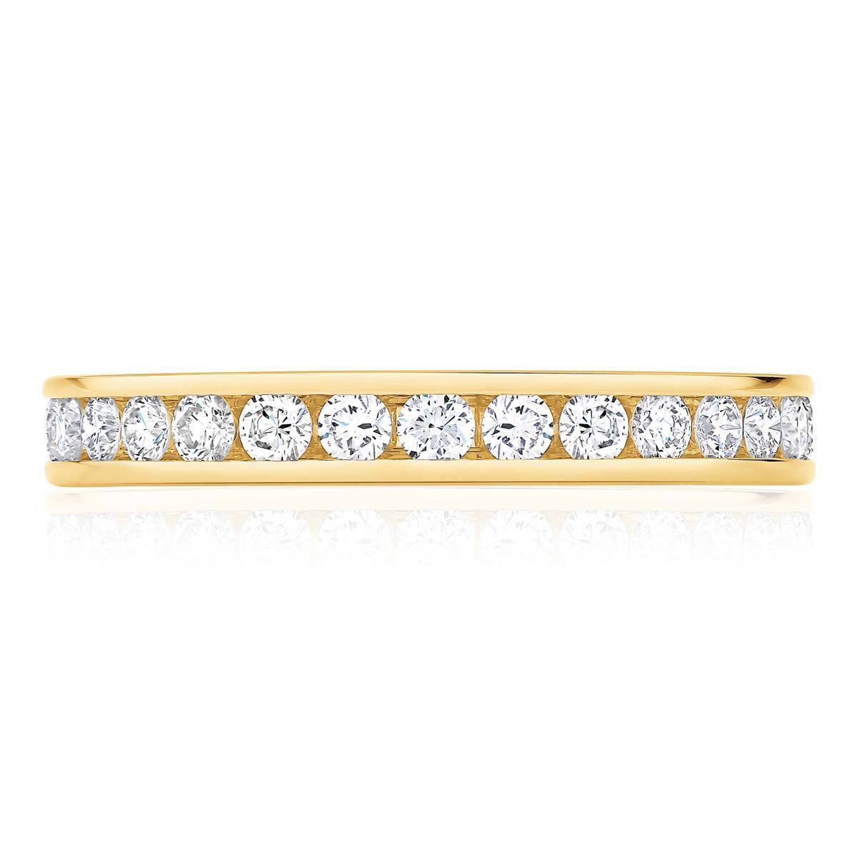 1.00ctw Round Brilliant Cut Diamond Eternity Ring, 18ct Yellow Gold - Size L