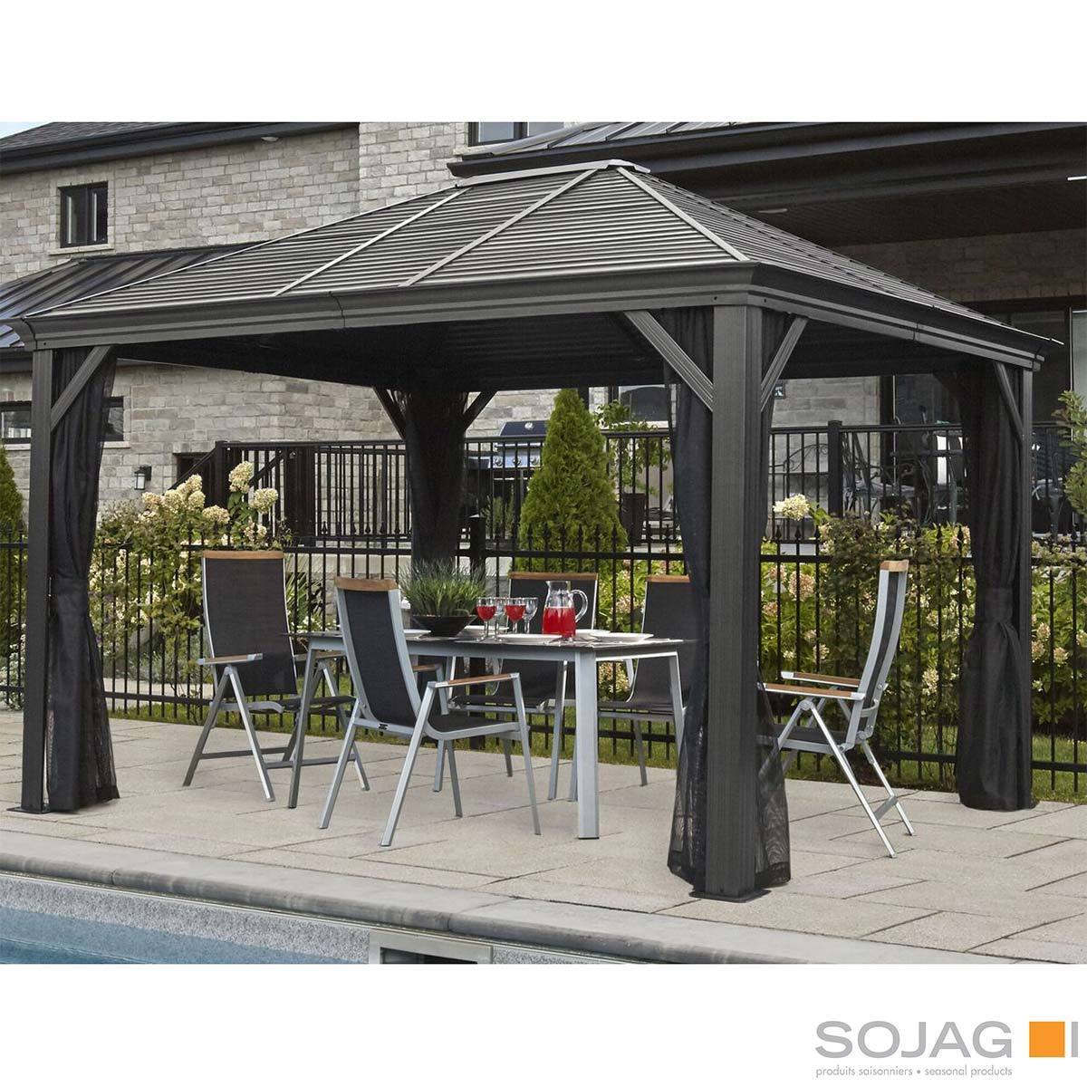 Sojag Mykonos 10ft x 12ft (3.05 x 3.65m) Aluminium Frame Sun Shelter with Galvanised Steel Roof + Insect Netting