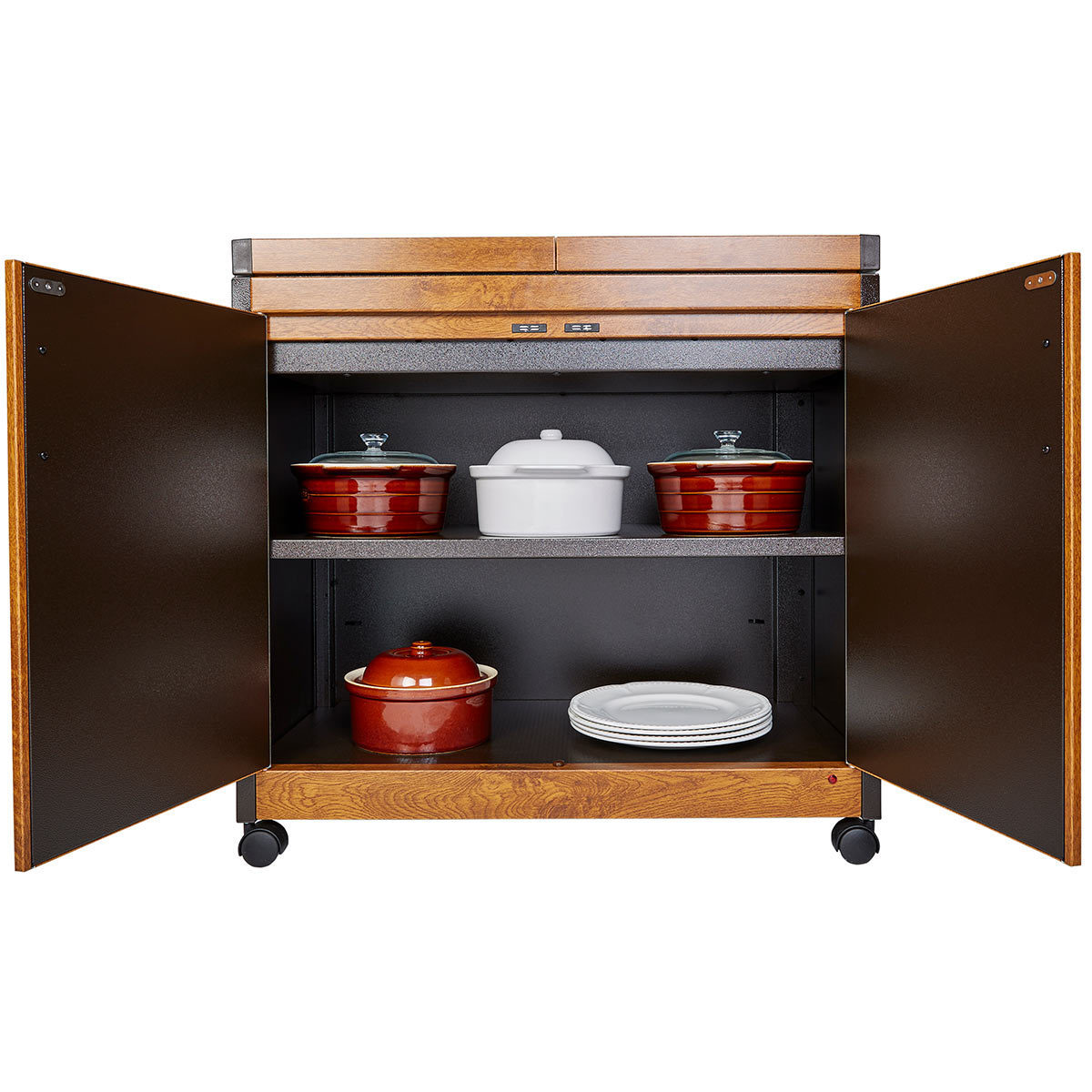 Hostess Heated Trolley with Golden Oak Effect Finish, HL6232GO Costco UK